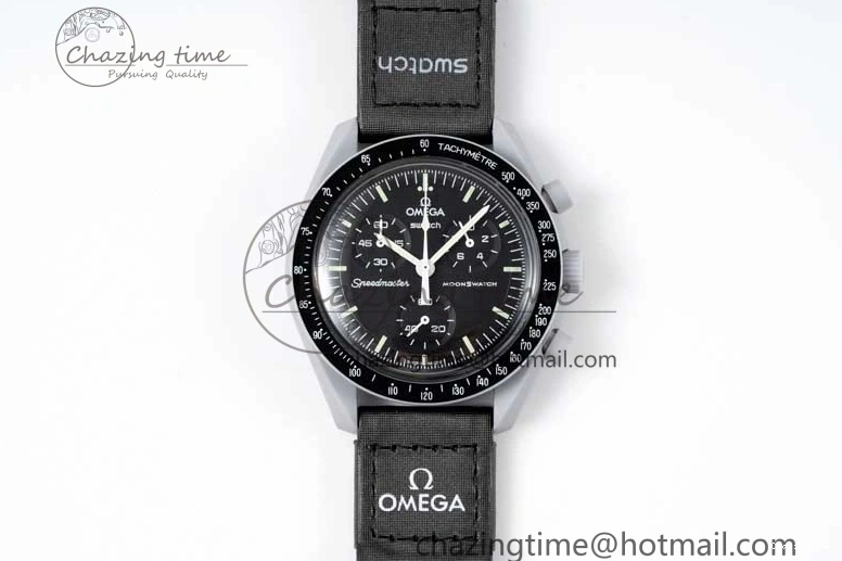 0128 Speedmaster Misson To The Moon 1:1 Best Edition Black Dial On Nylon Strap Quartz UrbanChic 7856